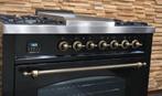 🔥Luxe Fornuis Boretti 90cm hoogglans zwart + oud koper, Elektronische apparatuur, 60 cm of meer, Ophalen of Verzenden, Zo goed als nieuw