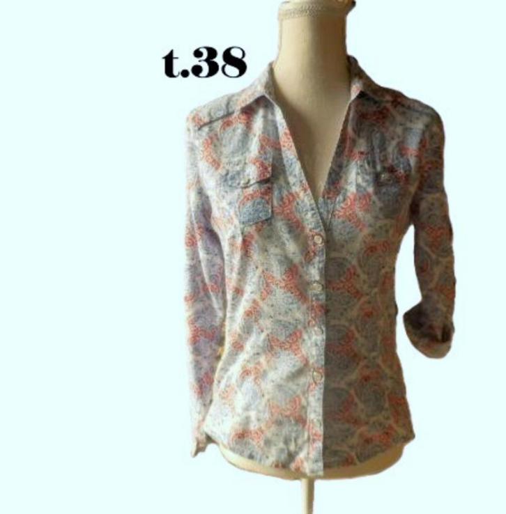 (15) - chemisier femme t.38 bleu - jennyfer -, Kleding | Dames, Blouses en Tunieken, Zo goed als nieuw, Maat 38/40 (M), Blauw