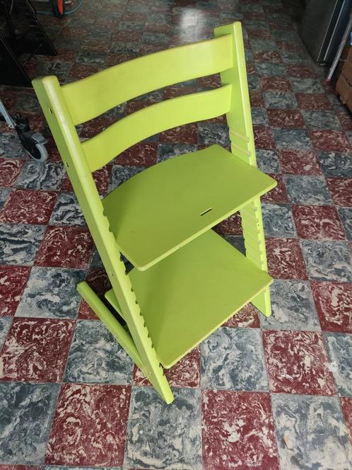 Lime groene Stokke Tripp Trapp nieuw model in prima staat., Kinderen en Baby's, Kinderstoelen, Gebruikt, Meegroeistoel, Aanschuifbaar