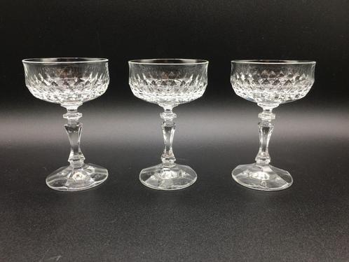 3 prachtige kristallen champagne coupes, Antiek en Kunst, Antiek | Glaswerk en Kristal, Ophalen of Verzenden