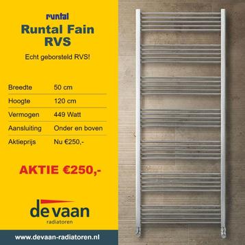 SOLDEN handdoekradiator designradiator echt RVS geborsteld, Neuf, Moins de 60 cm, Enlèvement, Radiateur