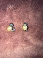 Boucles d'oreilles clips perles de culture et argent 925, Puces ou Clous, Enlèvement ou Envoi, Utilisé, Argent