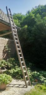 3 delige houten retro ladder, Doe-het-zelf en Bouw, Ladders en Trappen, Ophalen, Ladder