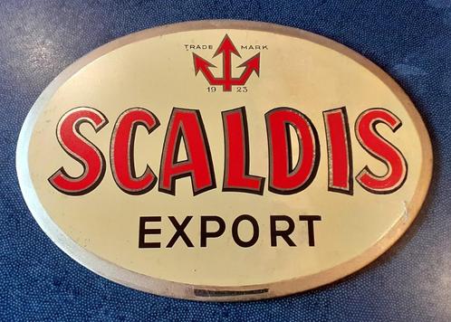 SCALDIS Export bierglazuur. 1955., Verzamelen, Biermerken, Gebruikt, Reclamebord, Plaat of Schild, Overige merken, Ophalen of Verzenden