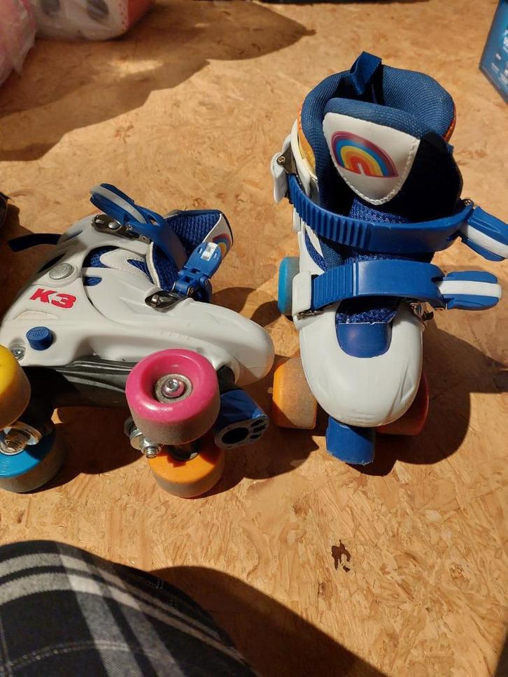 rolschaatsen K3 met stopper wit - regenboog m26-29, Kinderen en Baby's, Speelgoed | Buiten | Rolschaatsen, Gebruikt, Kinderen