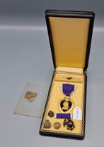 US WWII Marine Corps cased Purple Heart, slot brooch, Ophalen of Verzenden, Marine, Lintje, Medaille of Wings