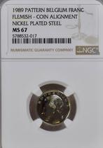 Belgium Essai 1 Franc 1989 Vlaams MS67 TopPop, Verzenden, Overig, Losse munt