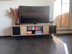 TV-meubel eik - zwart, Huis en Inrichting, Ophalen, 150 tot 200 cm, Eikenhout, Zo goed als nieuw
