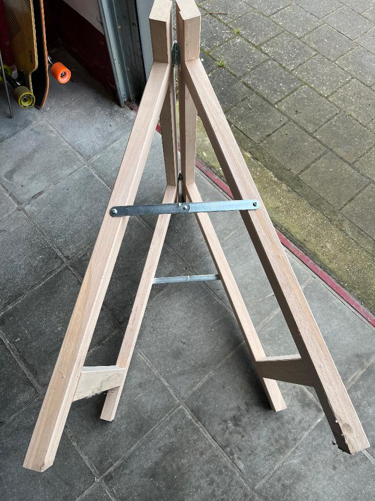 Houten schragen, Bricolage & Construction, Établis, Enlèvement, Comme neuf, Rabattable