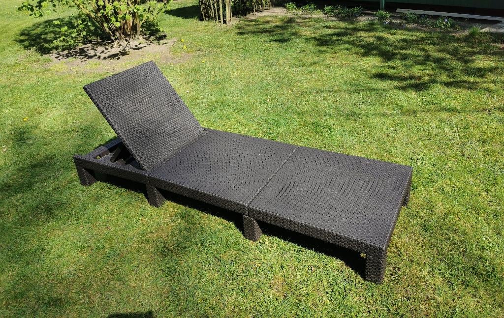 Ligbed met kussen - Daytona - Bruin, Jardin & Terrasse, Chaises longues, Enlèvement, Neuf, Synthétique, Réglable