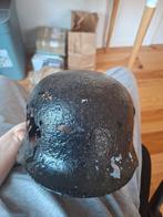 Badly damaged German M42 steel helmet from WW2, Fietsen en Brommers, Ophalen of Verzenden
