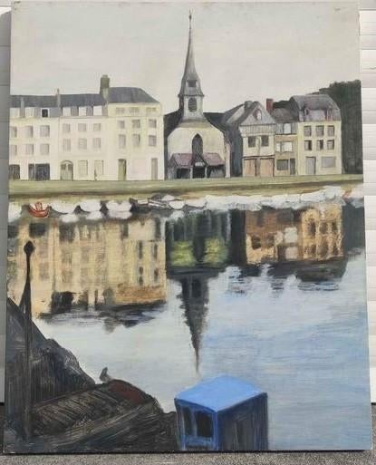 Huile sur panneau village, Enlèvement ou Envoi
