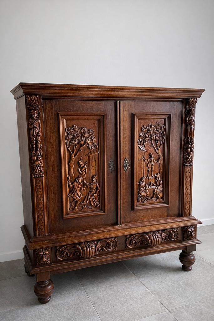 Lot d’armoires anciennes sculptées en chênes massif, Antiquités & Art, Antiquités | Meubles | Armoires, Enlèvement