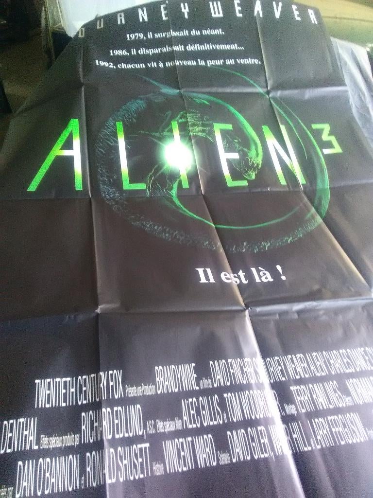 Ancienne affiche du cinéma du film alien 3, Enlèvement ou Envoi, Rectangulaire vertical, Utilisé, Cinéma et TV