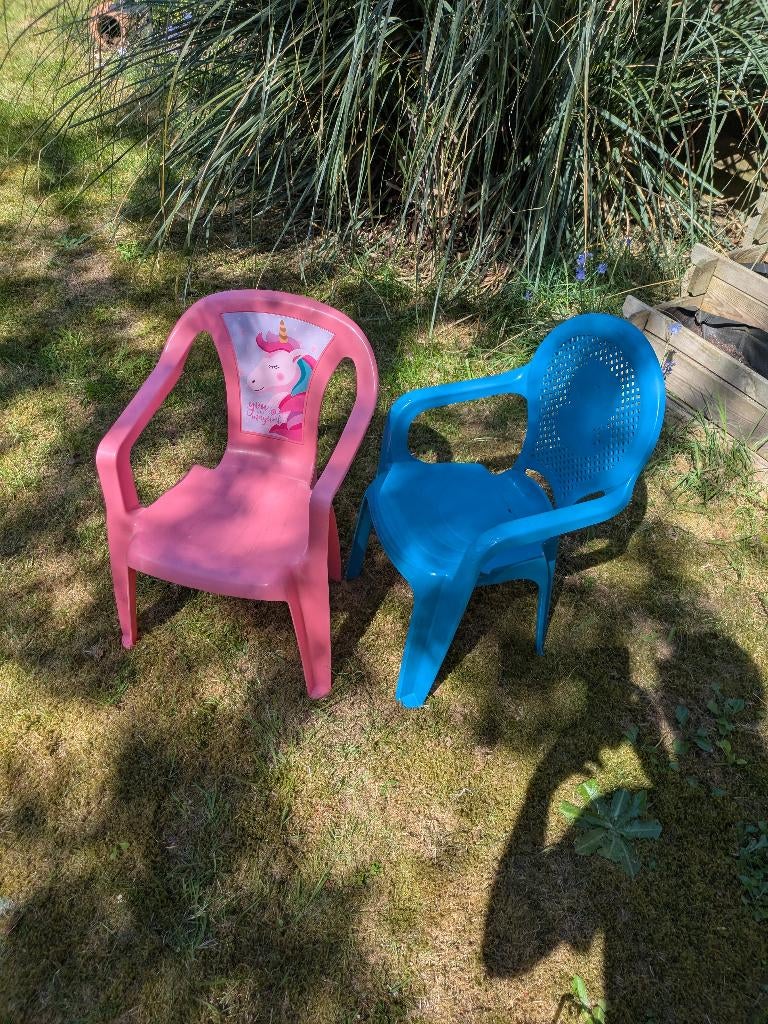 2 chaise jardin enfants licorne rose, Enlèvement, Comme neuf, Empilable