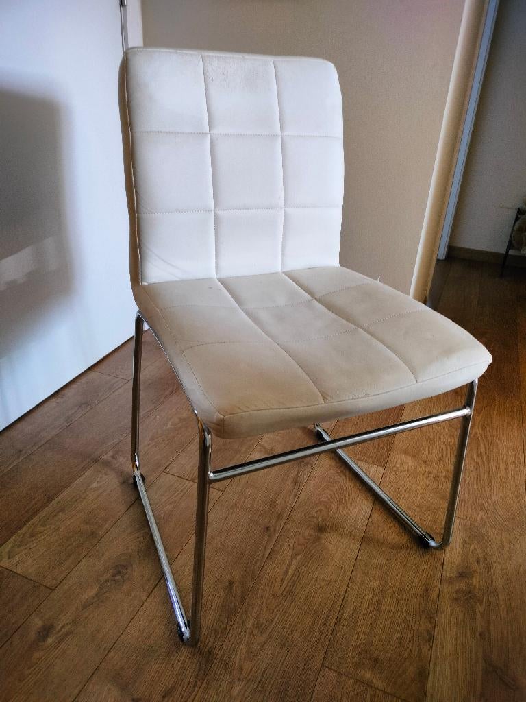 Keukenstoel, Maison & Meubles, Chaises, Métal, Enlèvement, Utilisé, Blanc