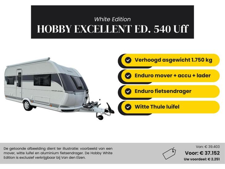 Hobby Excellent Edition 540 UFF, Caravanes & Camping, Caravanes, Entreprise, jusqu'à 4, 1250 - 1500 kg, Banquette en rond, Hobby