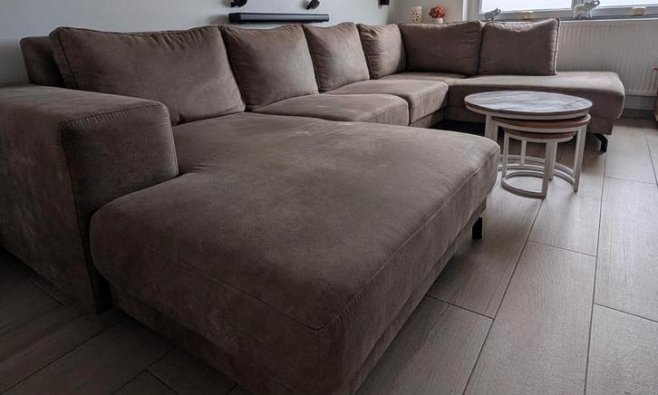 Salon Nubuck en U état impeccable (non fumeur), Huis en Inrichting, Zetels | Complete zithoeken, Ophalen