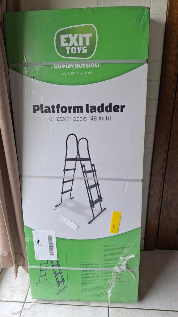 zwembadtrap EXIT voor framehoogte van 108-122cm - zwart, Ophalen, Nieuw, Ladder