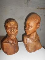 Afrikaanse beelden - Man en vrouw, Antiek en Kunst, Overige onderwerpen, Ophalen of Verzenden, Beeld, Hout