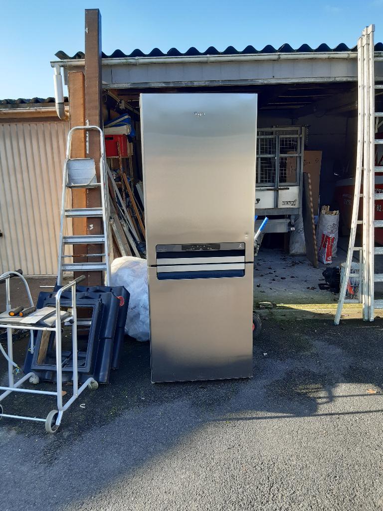 Koelkast Whirlpool inox, Elektronische apparatuur, Koelkasten en IJskasten, Ophalen, Gebruikt