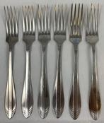 Gero Zilmeta 581 Visgraat 6 Dinervorken 20,5cm Bestek 50s, Verzenden, Zo goed als nieuw, Inox of Chroom, Bestekset