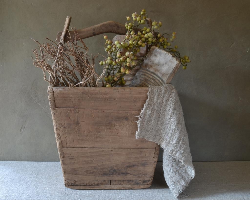 Oude Chinese bak plukbak met hengsel, Maison & Meubles, Accessoires pour la Maison | Plataux & Paniers, Utilisé, Panier, Carré