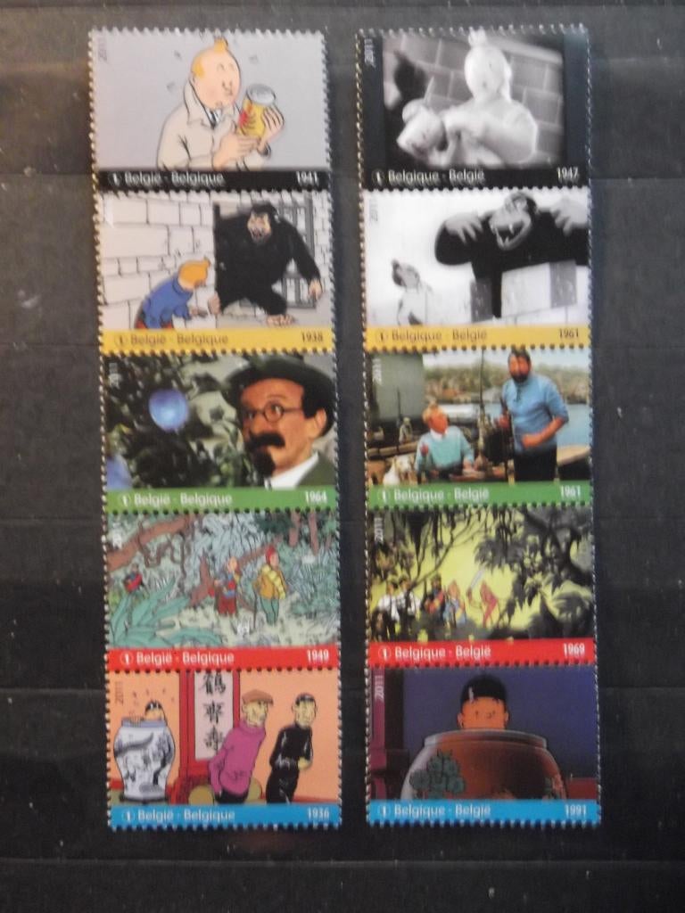4165-4174 Kuifje op het scherm - Tintin à l’écran MNH, Ophalen of Verzenden, Postfris, Frankeerzegel
