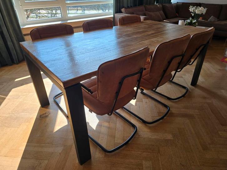 Table à manger chêne + 6 chaises Henders & Hazel – excellent, Maison & Meubles, Salles à manger complètes, Comme neuf, 4 à 6 chaises