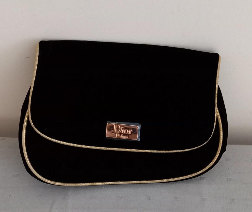 Toilettas merk Dior zwart fluweel., Handtassen en Accessoires, Ophalen, Zo goed als nieuw, Zwart, Dame
