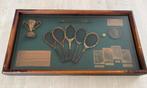 Vintage tennis racket wanddecoratie–houten rackets in kader, Ophalen of Verzenden, Gebruikt