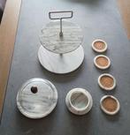 marmer set: kaasstolp/praline toren/kaarshouder/onderzetters, Ophalen, Gebruikt