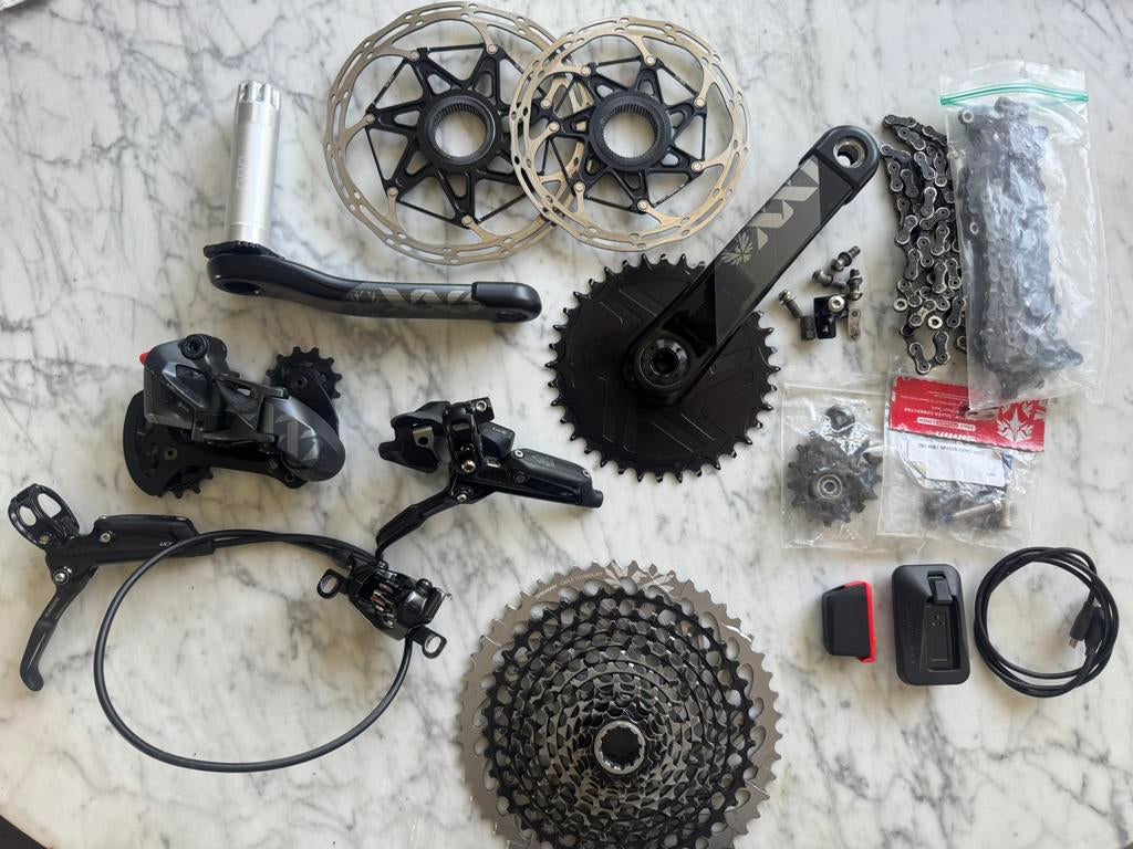 Sram XX1 groepset met Level Ultimate remmen, Fietsen en Brommers, Fietsonderdelen, Gebruikt, Remmen, Mountainbike, Ophalen of Verzenden