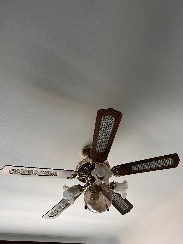 Mooie grote plafondventilator met lichtfunctie, Huis en Inrichting, Ophalen, Gebruikt, Glas, Japandi