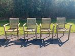 4 stoelen Teak , stapelbaar, Tuin en Terras, Ophalen, Gebruikt, Teakhout, Stapelbaar
