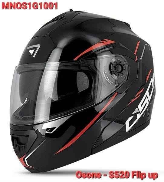 Casque moto modulable noir mat/rouge S520 NEUF, Envoi, Neuf, avec ticket, S, Femmes