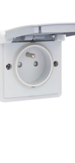Prise Niko Hydro avec mise à la terre grise - 700-36600, Bricolage & Construction, Électricité & Câbles, Enlèvement, Comme neuf