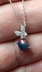 Pendentif en argent massif 925 avec opale noire d'Éthiopie, Bijoux, Sacs & Beauté, Neuf, Enlèvement, Avec pierre précieuse, Argent