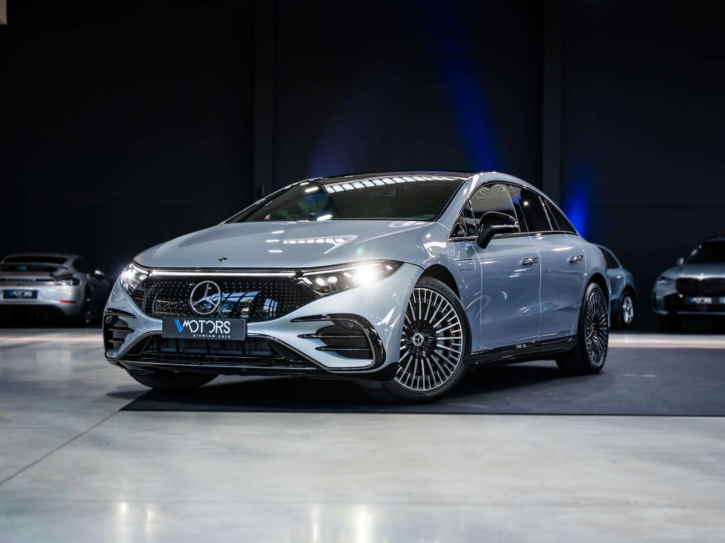 Mercedes-Benz EQS 107.8 kWh 450+ AMG Line - Pano - ACC - Mas, Cuir, Argent ou Gris, Achat, Noir
