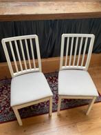 Chaises bois, blanc avec coussin, Deux, Enlèvement, Utilisé, Blanc