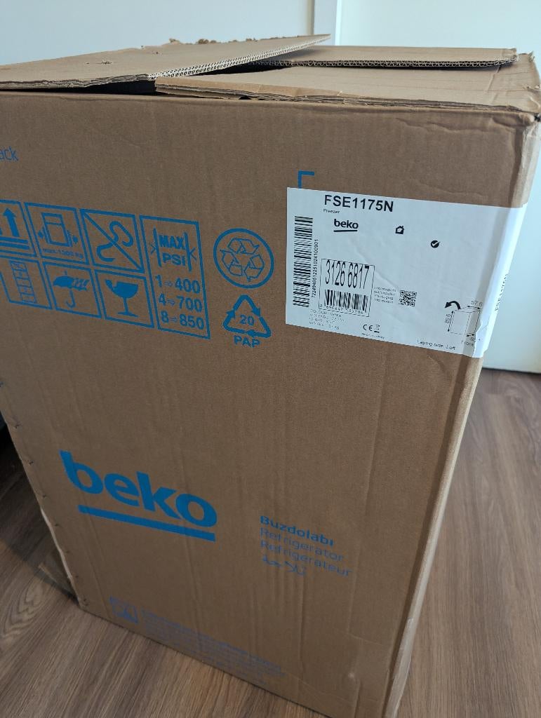 €135 Beco vrieskast FSE 1185 N 🔥 (winkelprijze €269), Electroménager, Congélateurs, Neuf, Moins de 60 cm, Congélateur, Classe énergétique A ou plus économe