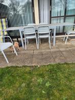 Ensemble de jardin table  chaise pied et parasol 400 euros, Chaise, Aluminium, Comme neuf, Sets de jardin