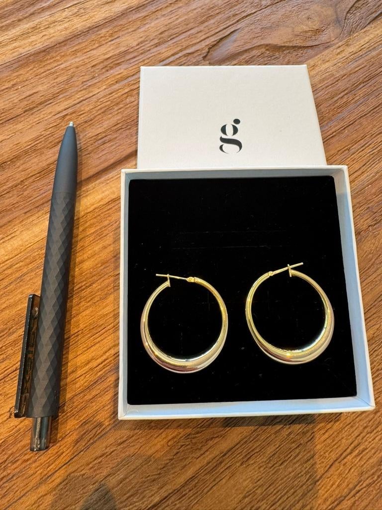 Gouden oorbellen 18kt, Bijoux, Sacs & Beauté, Boucles d'oreilles, Enlèvement ou Envoi, Or, Comme neuf, Or