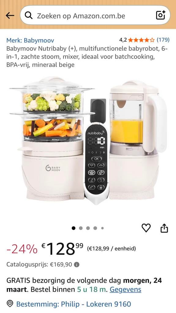 Babymoov Nutribaby (+), multifunctionele babyrobot, Ophalen, Zo goed als nieuw