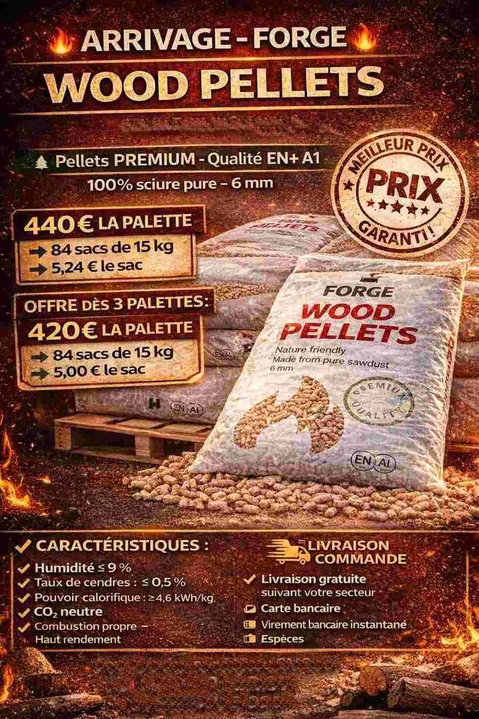 Palette de Pellets prix et paiement a la livraison comprise., Jardin & Terrasse, Bois de chauffage, Autres essences de bois, 6 m³ ou plus