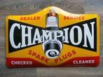 Champion spark plugs emaillen reclame bord retro decoratie, Ophalen of Verzenden, Zo goed als nieuw, Reclamebord