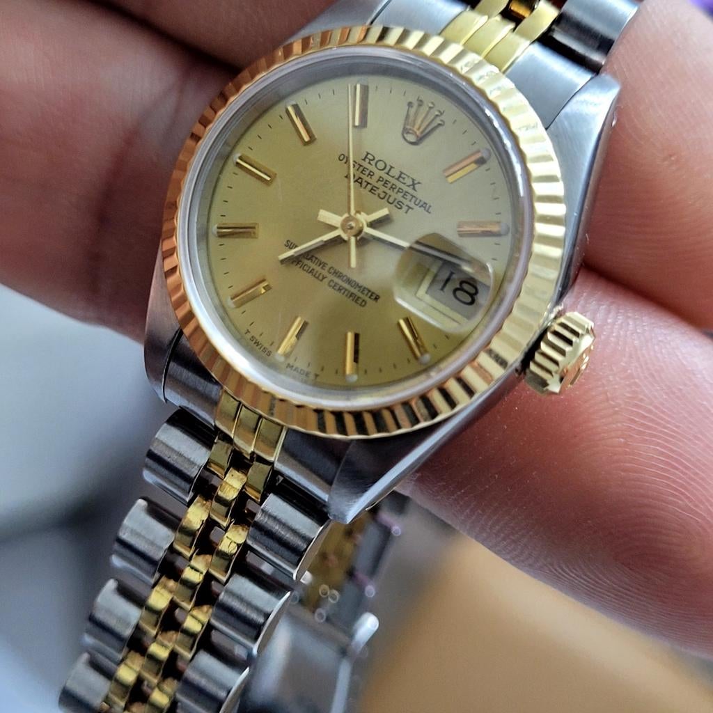 Rolex datejust lady 26mm, Handtassen en Accessoires, Horloges | Dames, Ophalen, Rolex, Zo goed als nieuw, Goud