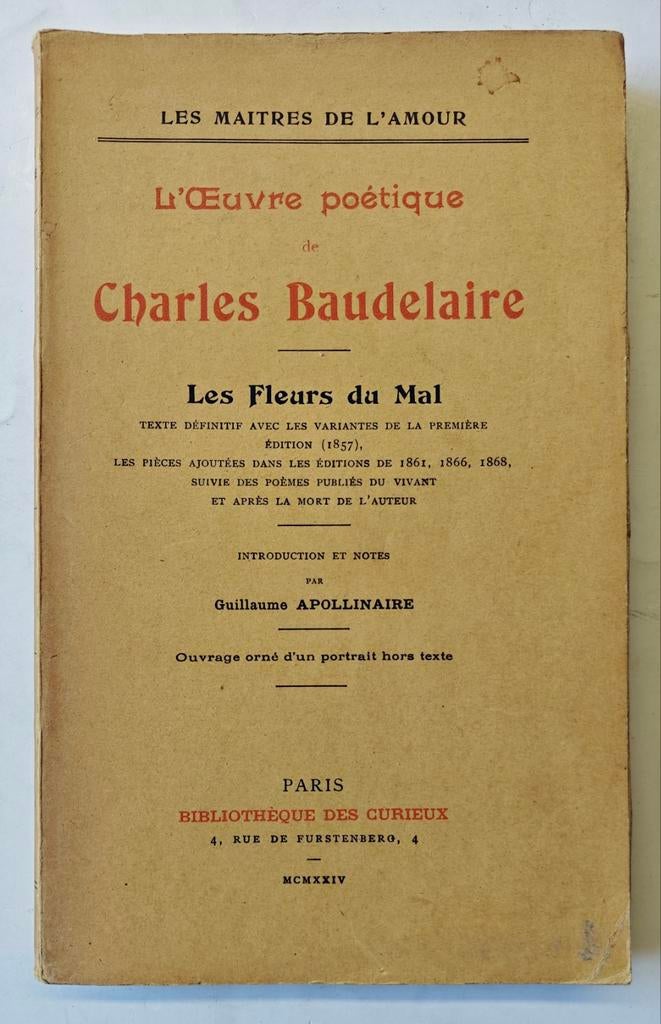 L'œuvre poétique de Charles Baudelaire, 1924., Enlèvement ou Envoi