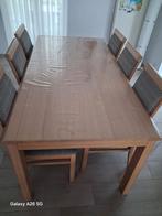 Eiken eettafel met 6 bijpassende stoelen, Huis en Inrichting, Complete eetkamers, Ophalen