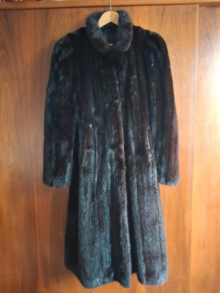 Vintage nertsbontjas – Marie Louise Hasselt – lange luxejas, Kleding | Dames, Jassen | Winter, Zo goed als nieuw, Maat 42/44 (L)